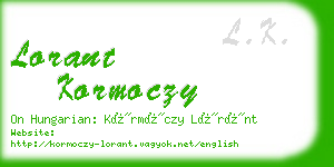 lorant kormoczy business card
